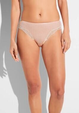 Zimmerli Maude Prive Hipster Panty Peach Ivory Lace NWOT Women's S